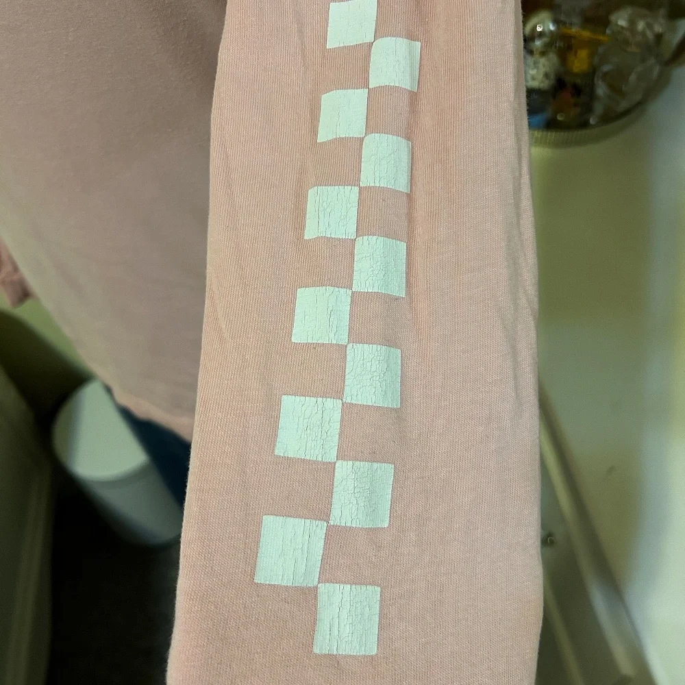 Vans Light Pink Checkered Long Sleeve Top - Picture 3 of 5